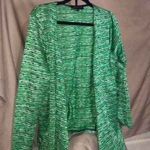 Jones New York Green Marled Open Cardigan